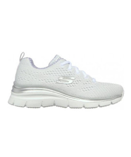 12704-WGRY SKECHERS SKECH-KNIT LACE-UP WEDGE 