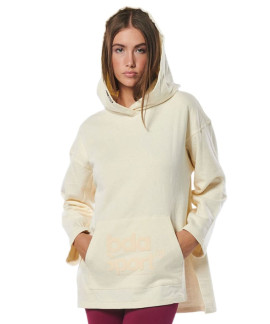 061229-013 BODYACTION WOMEN LOOSE-FITTING HOODIE OFFWHITE
