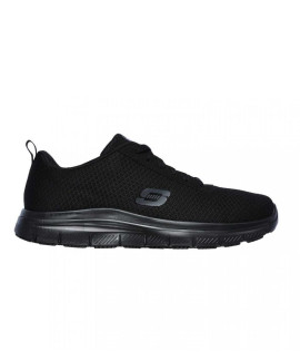 77125-BLK SKECHERS LACE UP MESH UPPER WITH SLIP RESISTANT 
